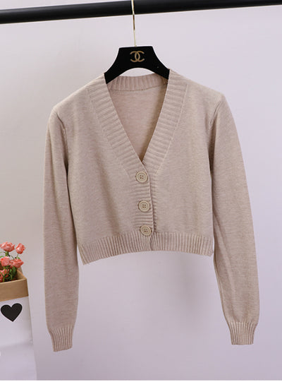 Women's Cropped Cardigan Sweaters Female Sweater