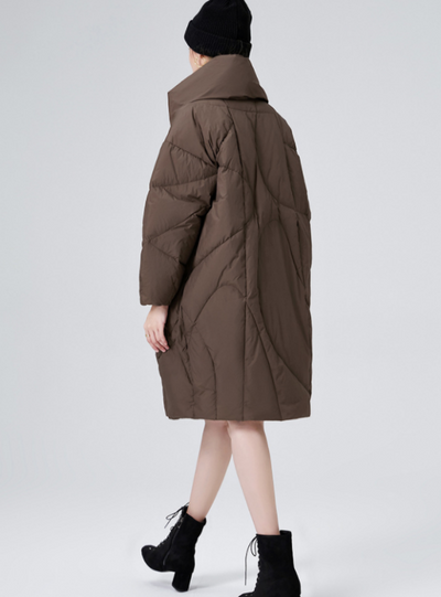 Collar Size Loose Thickened Long Down Jacket