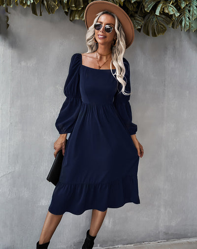 Long Sleeve Leisure Holiday Style Dress