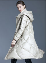 Thick Hooded White Duck Down Jacket