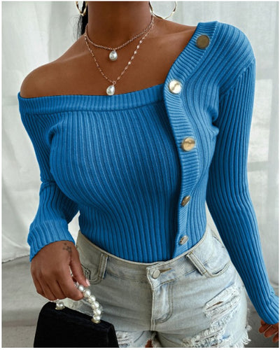 Ladies All-match Sweater Single-breasted Knitted Cardigan