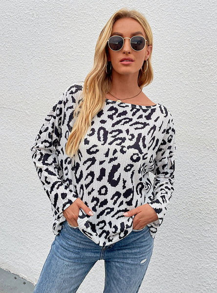 Leopard Print Crew Neck T-shirt