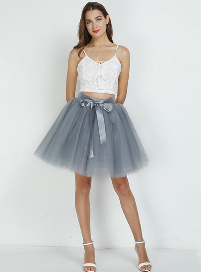 Womens 7 Layers Midi Tulle Skirt Fashion Tutu Skirts