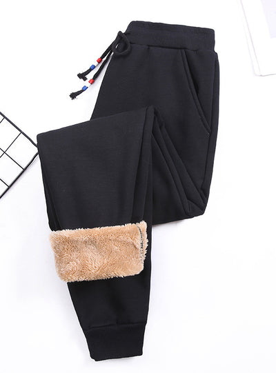 Women Winter Thick Lambskin Cashmere Pants