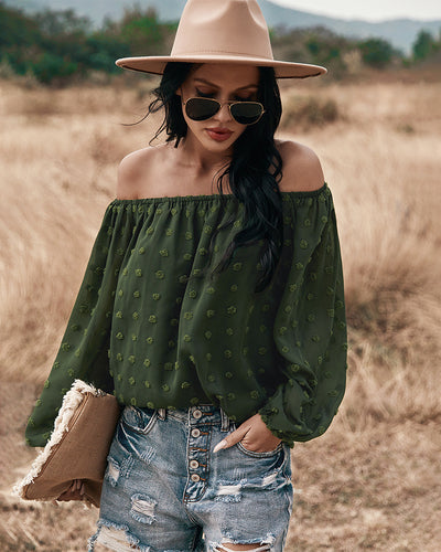 Long Sleeve Off the Shoulder Shirt