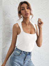 Sexy Slim Solid Color T-shirt Vest