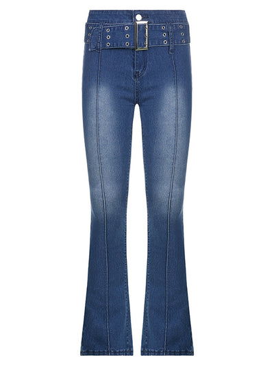 Stretch Horn Straight Hip-lifting Jeans