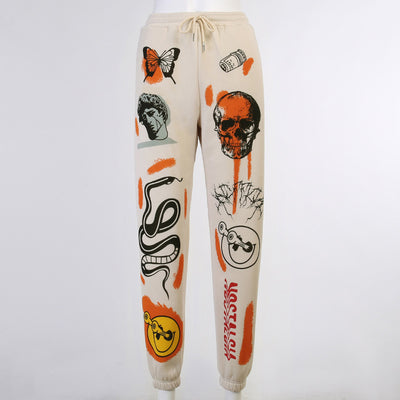 Women Sweat Pant Harajuku Cartoon Printed Trousers