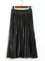 Pu Pleated Leather Skirt