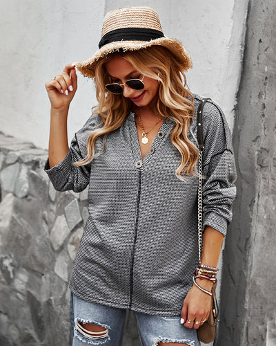 Sexy Long Sleeve Button Tops