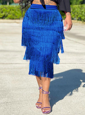 Women Summer Tassels Skirt