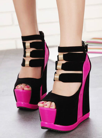 High Heels Female Sandals Platform Wedges Open Toe 