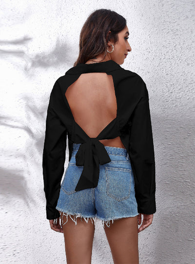 Open-back Long Sleeve Shirt