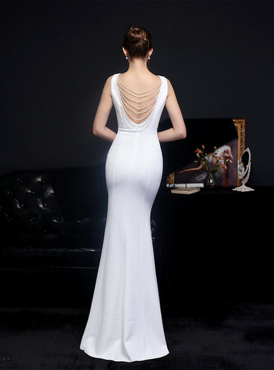 Long Slim Fishtail V-neck Dress