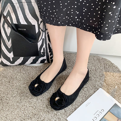 Square Flat Shoes Bow Single Shoes