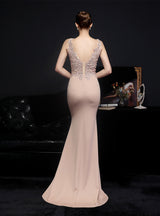 Mermaid V-neck Appliques Beading Party Dress