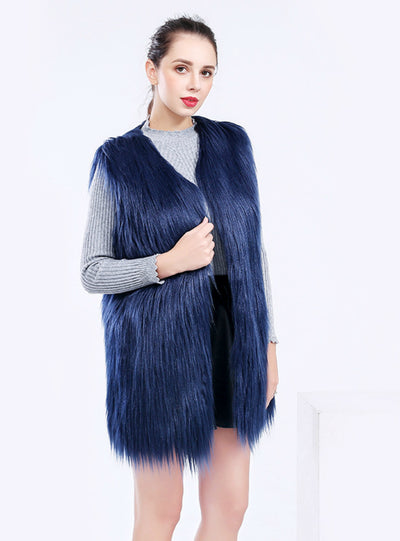 Female Waistcoat Waistcoat Fake Fur Coat Wool Coat