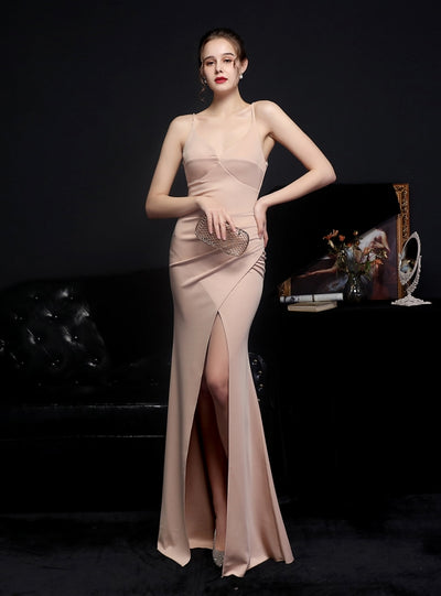 Slim Fishtail Straps Long Dress