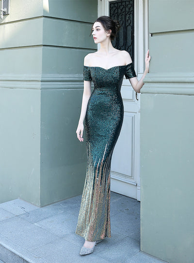 Womrn Sequined Fishtail Gown