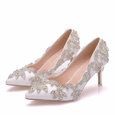 Pointed Stiletto Heels Rhinestone Shoes