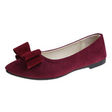 Women's Suede Bow Flat Shoes