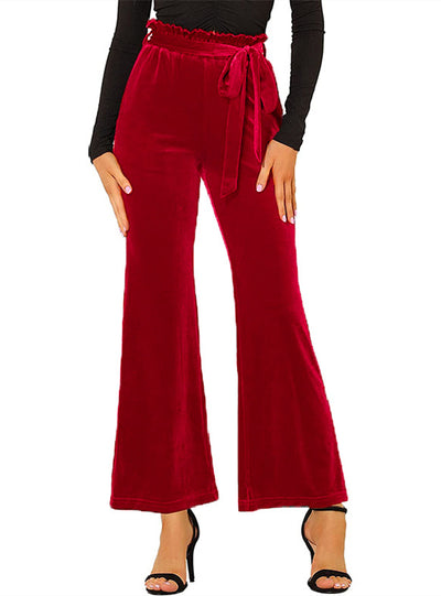 High Waist Elastic Trouser Waistband Pocket Pant