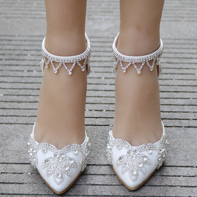 Rhinestone Stiletto Heels Pointed Sandals