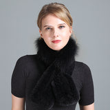 Rex Fur Scarf Women's Knitted Thick Warm