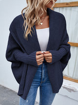 Solid Color Bat Sleeve Cardigan Coat Sweater