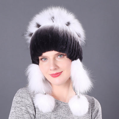 Fur Rex Rabbit Hat Winter Fashion Women