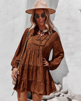 Long Sleeve Floral Casual Dress