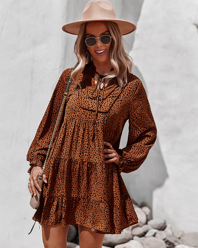 Long Sleeve Floral Casual Dress