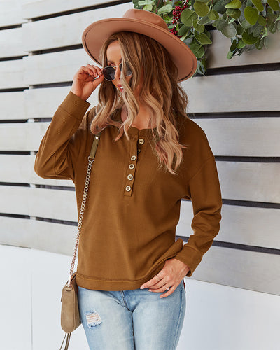 Women Fashion Casual Button Top