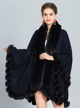 Fox Like Fur With Fur Collar Cape And Coat