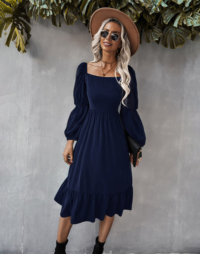 Long Sleeve Leisure Holiday Style Dress