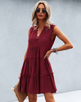 V-neck Sexy Solid Ccolor Dress