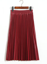 Pu Pleated Leather Skirt