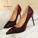 Shallow-pointed Gradient Sequined Shoes