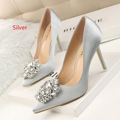 Shiny Rhinestone Stiletto High Heel Shoes