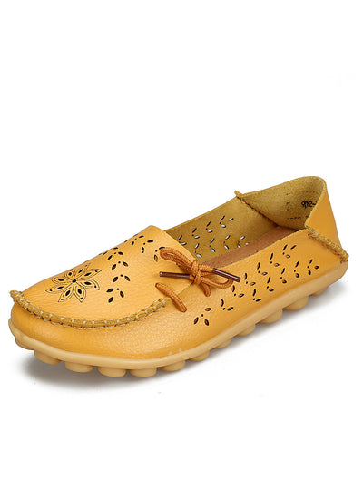 Leather Shoes Woman Loafers Slip-On Female Flats 