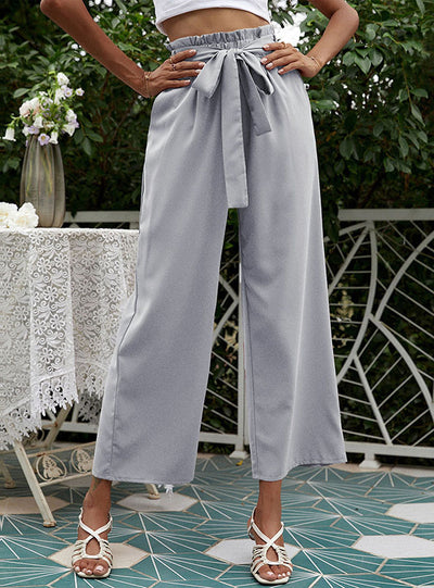 High-waisted Cropped Trousers Wide-leg Pant