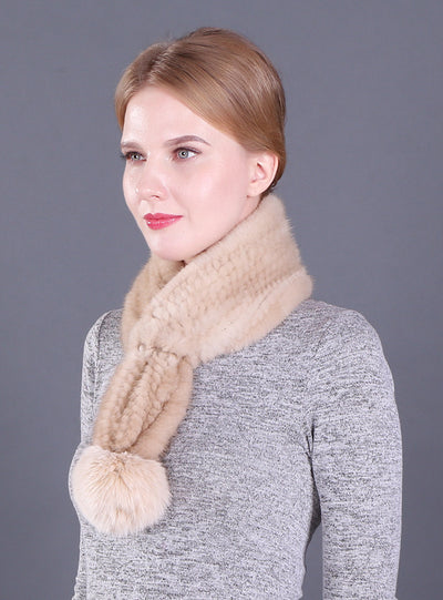 Women's Winter Mink Fur Scarf