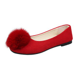 Square Flat-bottomed Fluffy Shallow Shoes