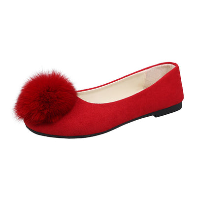 Square Flat-bottomed Fluffy Shallow Shoes