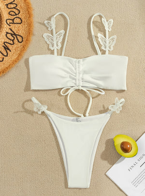 Solid Color Butterfly Sling Bikini