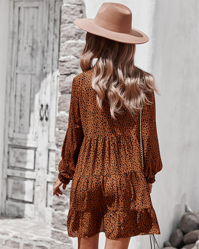 Long Sleeve Floral Casual Dress