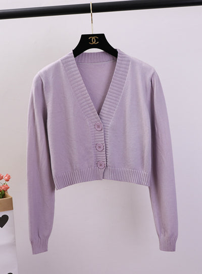 Women's Cropped Cardigan Sweaters Female Sweater