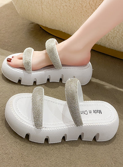 Diamond Sponge Cake Thick-soled Slippers