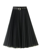 Women Mesh Skirt With Belt