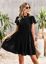 Short Sleeve Slim Waist Dress